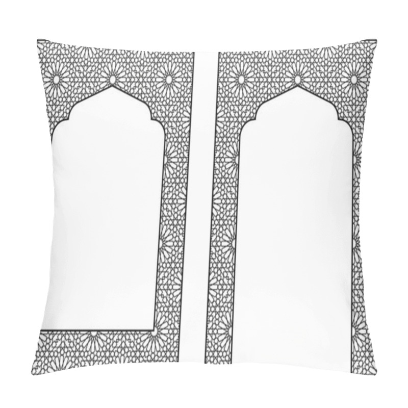 Personality  Rectangular Frame With Traditional Arabic Ornament For Invitation Card.Proportion A4. Pillow Covers