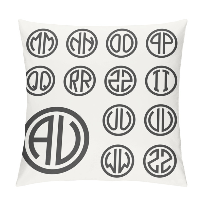 Personality  Capital Letters Inscribed In Circle Pillow Covers