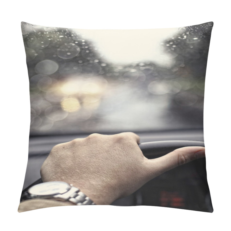 Personality  Rainy Day In Car - Rainy Weather Abstract Pillow Covers