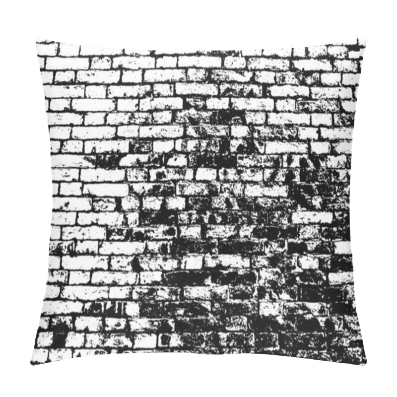 Personality  Grunge White And Black Brick Wall Background Pillow Covers