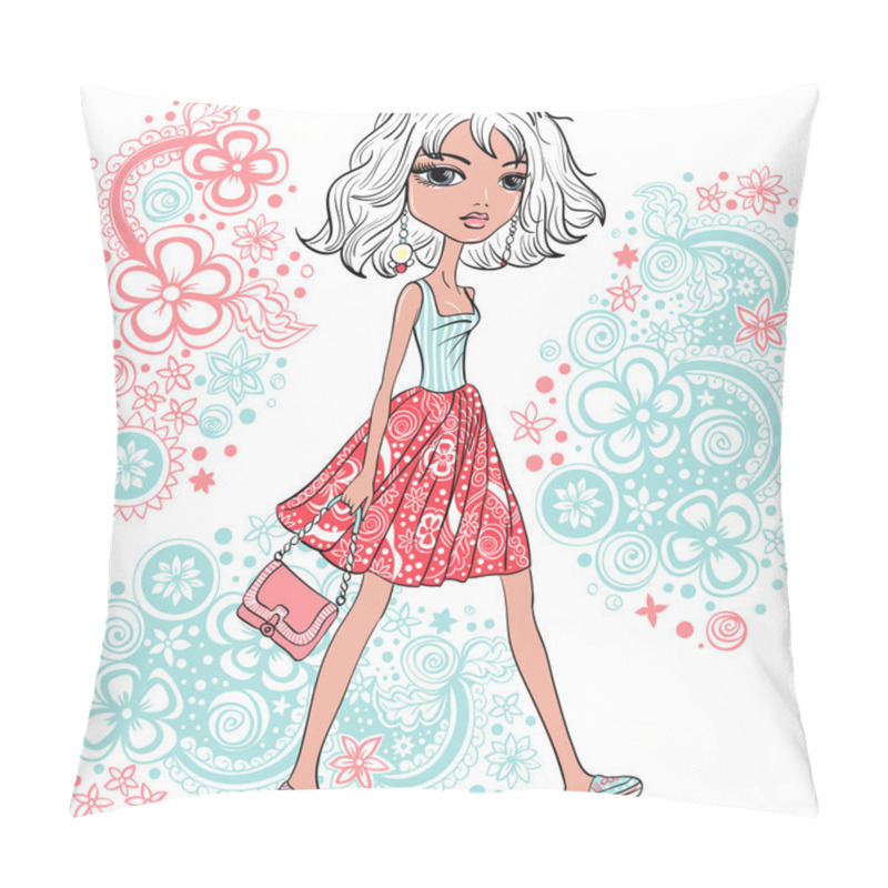 Personality  Vector Fashion Hipster Girl Pillow Covers