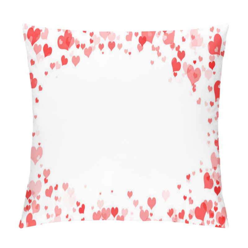 Personality  Red Heart Love Confettis. Valentine's Day Falling Rain Background. Falling Stitched Paper Hearts Confetti On White Background. Pillow Covers