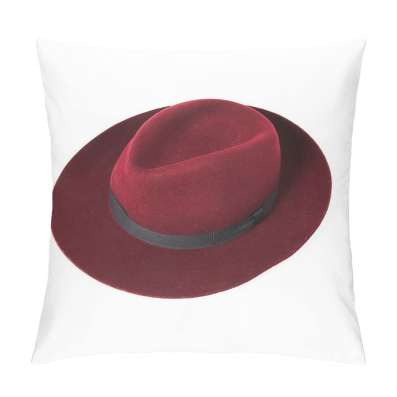 Personality  Felt Hat On A White Background. Pillow Covers