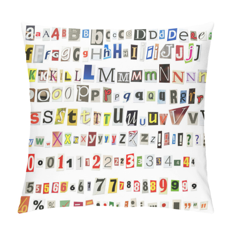 Personality  Newspaper Alphabet Pillow Covers