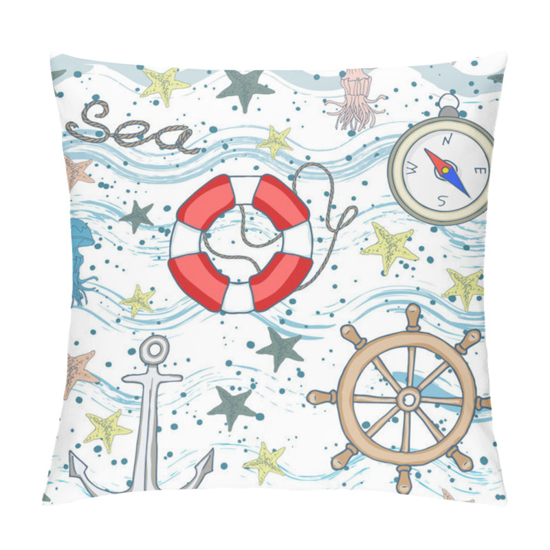 Personality  Seamless Nautical Pattern Pillow Covers