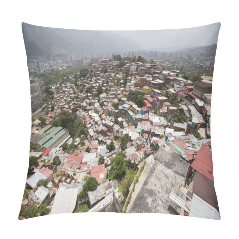 Personality  Slum District Of Caracas With Small Wooden Coloured Houses Pillow Covers