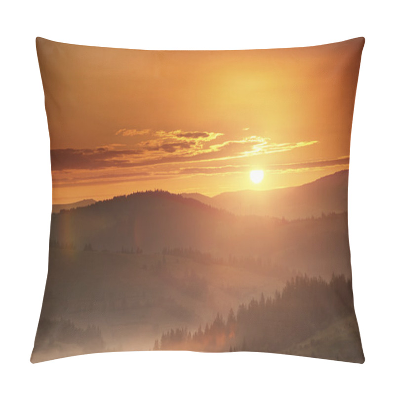 Personality  Sunrise In Carpathian Mountain Pillow Covers