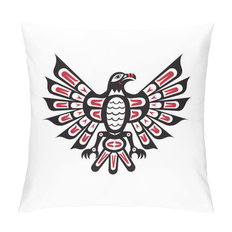 Personality  Haida Indian Raven, Tribal Bird Drawing Vector Illustration Pillow Covers