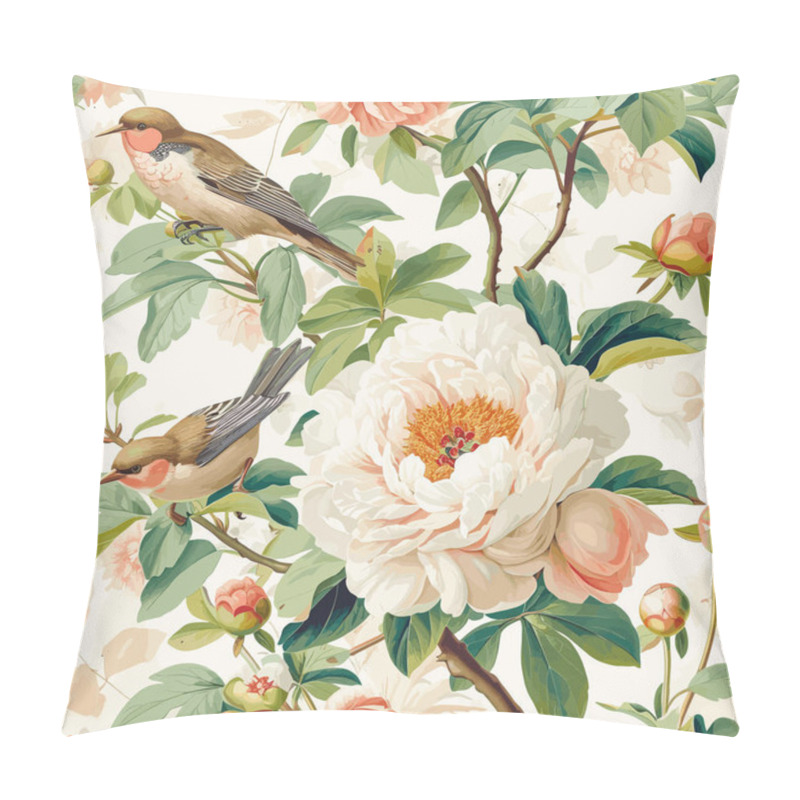 Personality  Blossom Patterns. Print Design Seamless Patterns. Nature S Serenity In Painterly Detail, Featuring Subdued Tones, Vector Graphics Pillow Covers