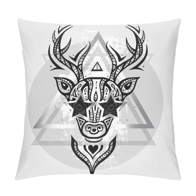 Personality  Deer Head. Tribal Pattern. Pillow Covers