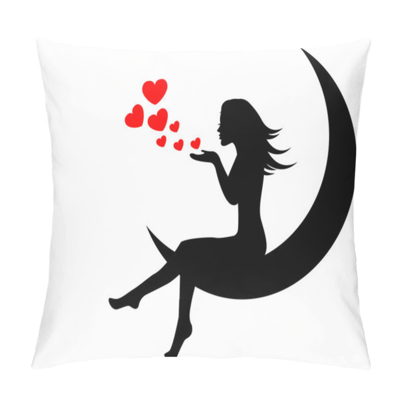 Personality  Girl Sitting On The Moon Pillow Covers