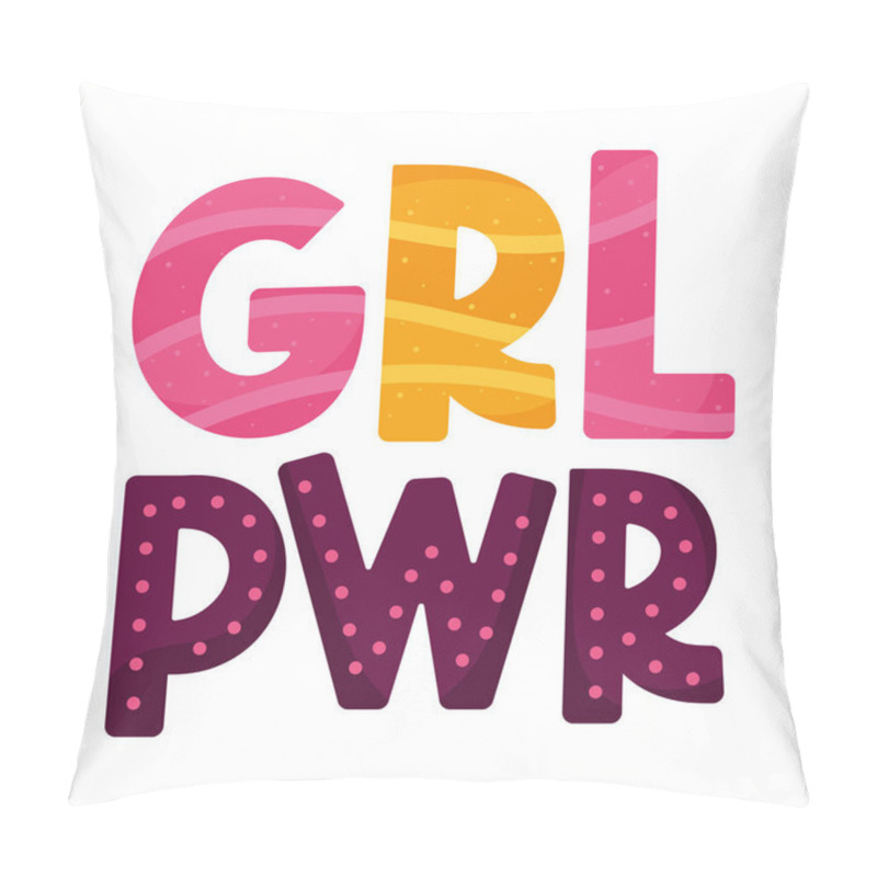 Personality  Grl Pwr Lettering Sticker Icon Pillow Covers