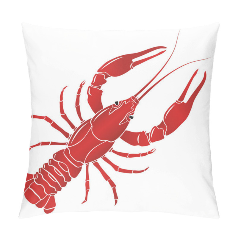 Personality  Vector Boiled Red Crayfish, Crawfish Pillow Covers