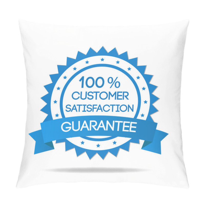 Personality  Blue Customer Satisfaction Badge Pillow Covers