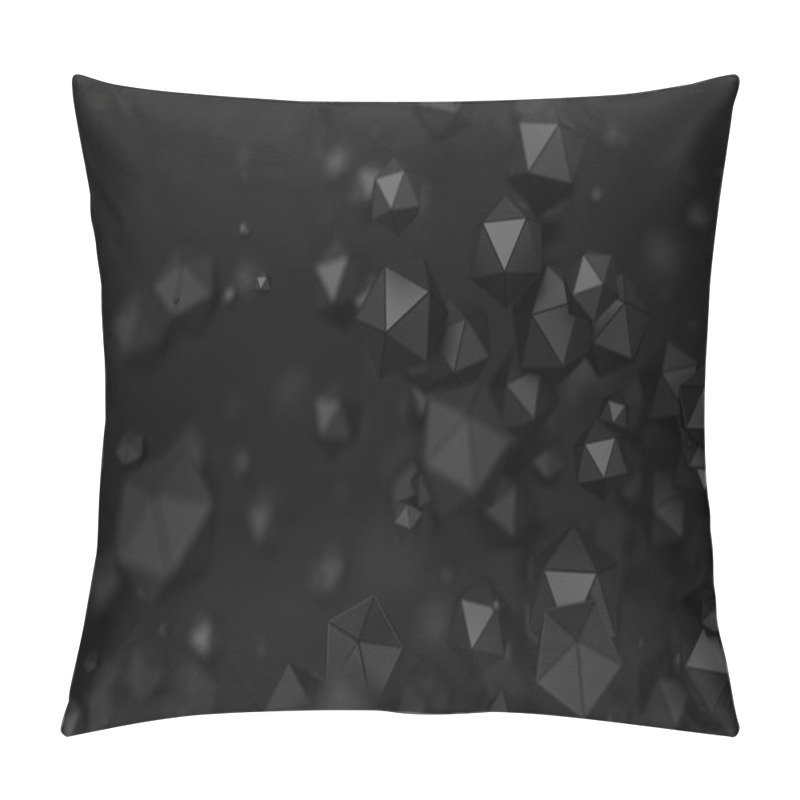 Personality  Abstract Rendering Of Low Poly Chaotic Particles. Pillow Covers