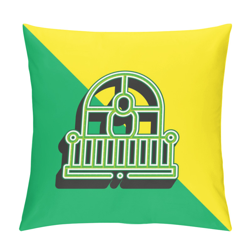 Personality  Balcony Green And Yellow Modern 3d Vector Icon Logo Pillow Covers