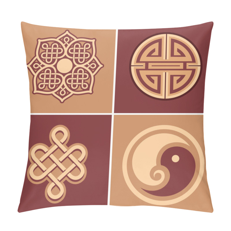 Personality  Set Of Oriental Design Elements Pillow Covers