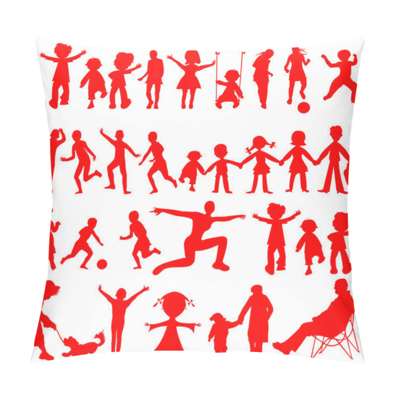 Personality  Peoples Red Silhouettes On White Pillow Covers