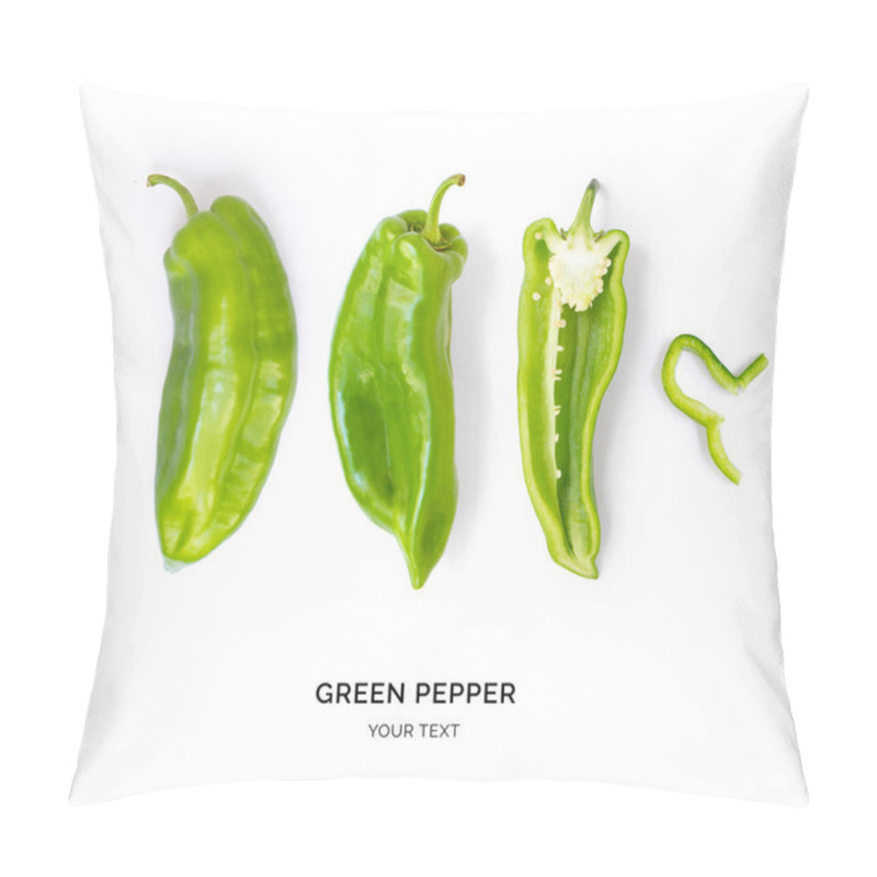 Personality  Green Pepper Whole And Cut In Half Pillow Covers