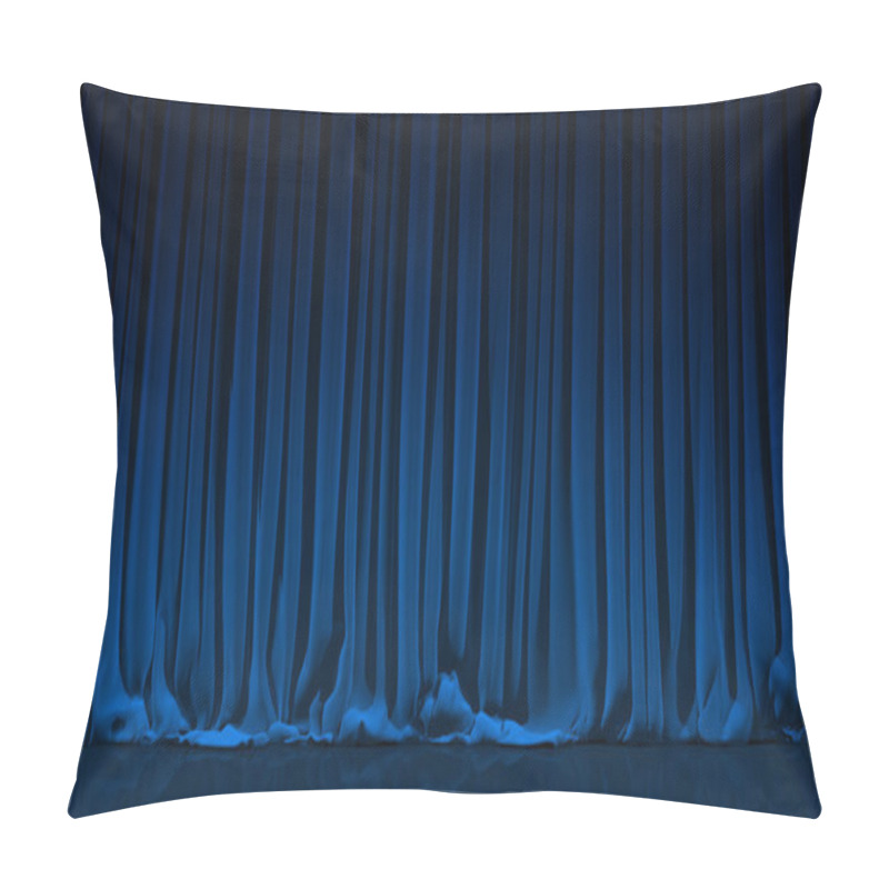 Personality  Blue Curtain In Theater. Pillow Covers