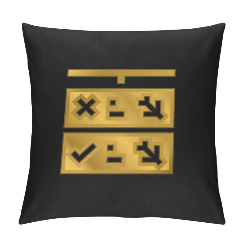 Personality  Boarding Time Gold Plated Metalic Icon Or Logo Vector Pillow Covers