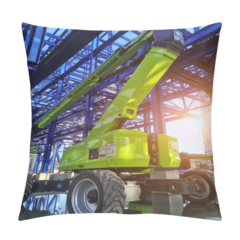 Personality  Heavy Machinery Involved In The Process Steel Structure Is Under Construction. Pillow Covers