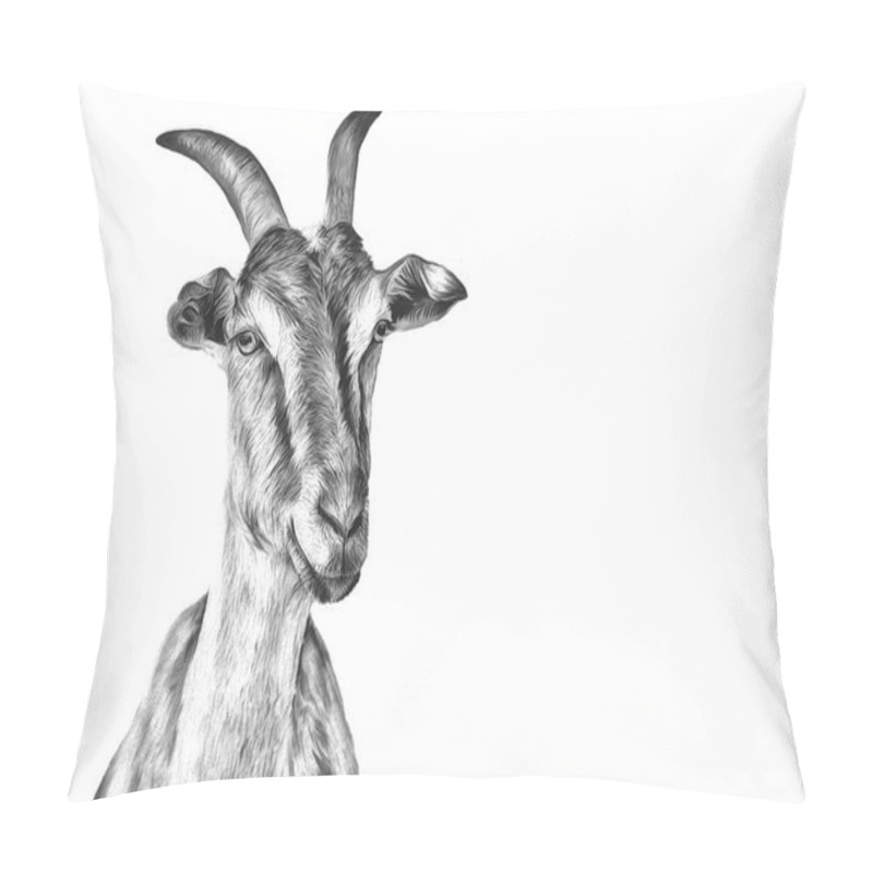 Personality  Drawing Goats, Portrait Pillow Covers