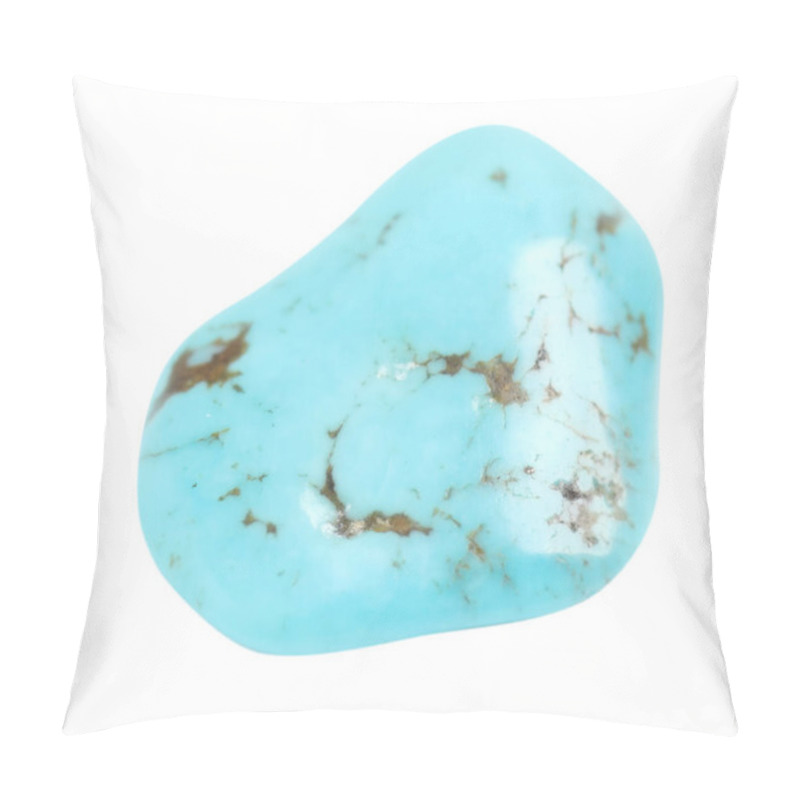 Personality  Beautiful Light Turquoise Gemstone On White Background Pillow Covers