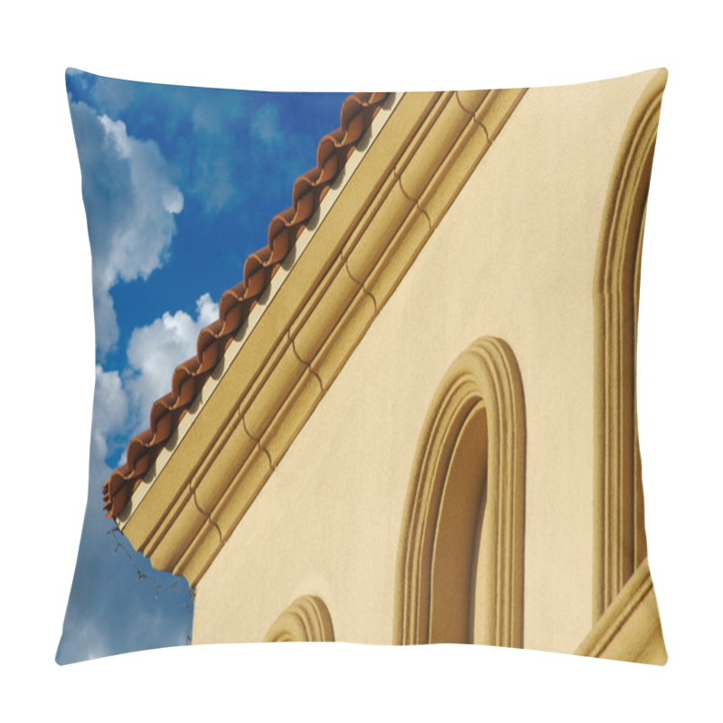 Personality  Stucco Wall Arched Windows And Clouds Pillow Covers