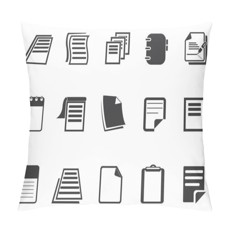 Personality  Documents Icons Set Pillow Covers