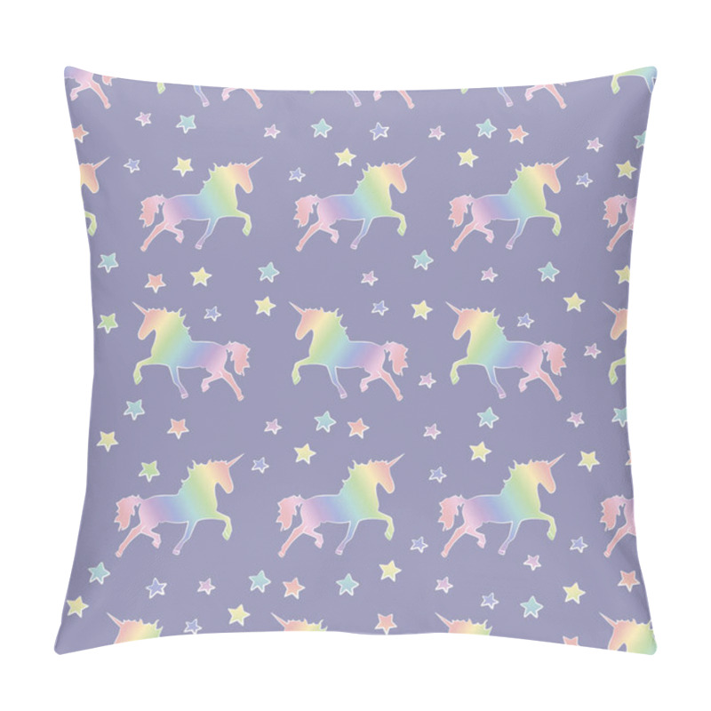 Personality  Unicorn Horse Magical Animal. Rainbow Seamless Pattern Pillow Covers