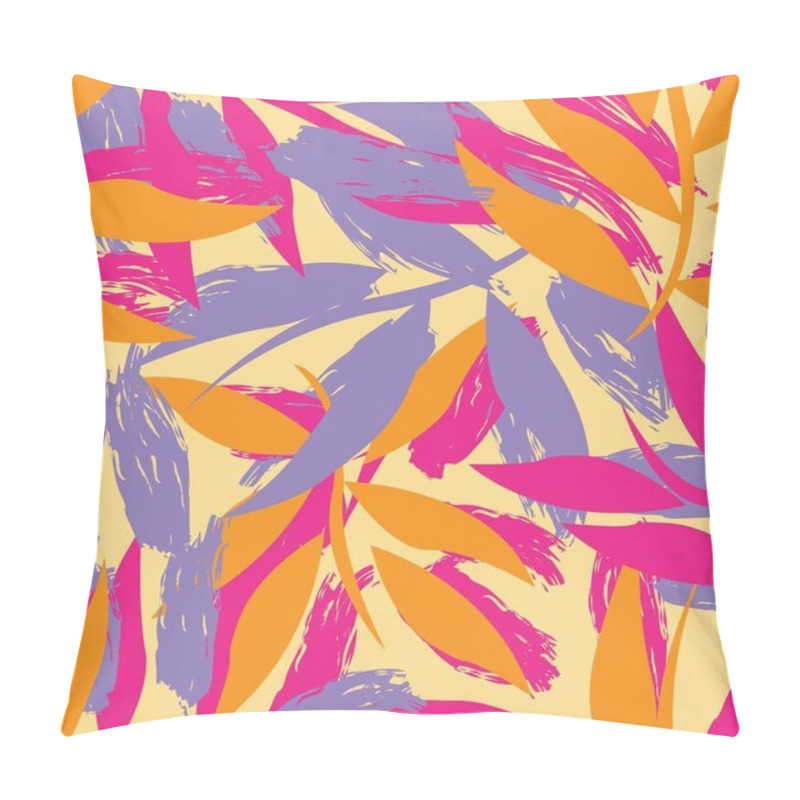 Personality  Colourful Tropical Leaf Seamless Pattern Design For Fashion Textiles, Graphics And Crafts Pillow Covers