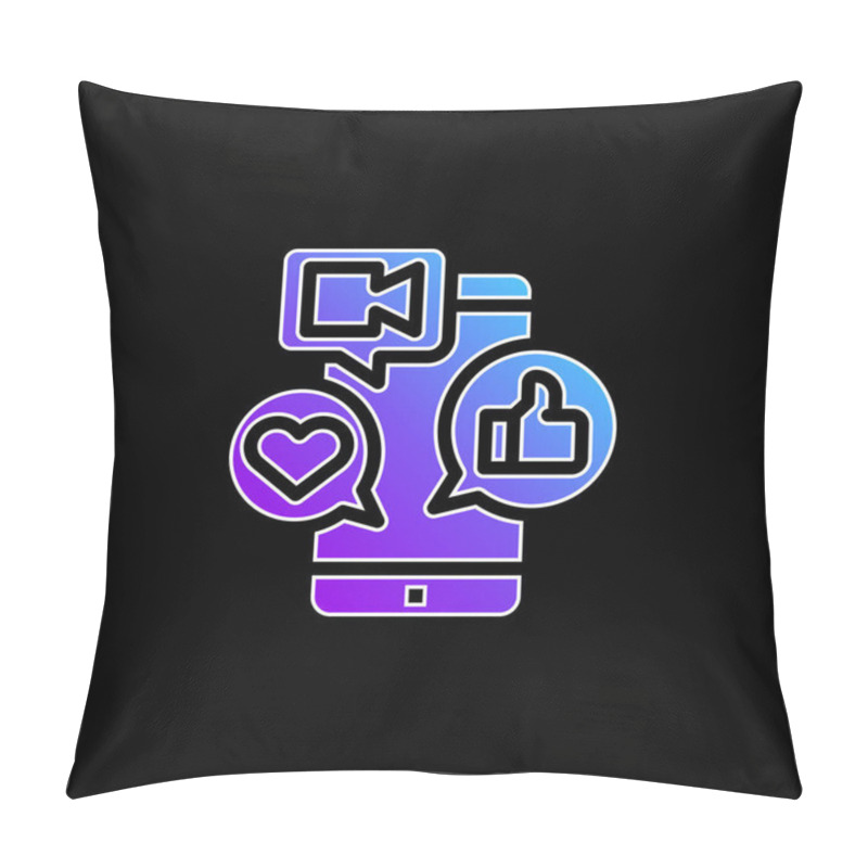 Personality  App Blue Gradient Vector Icon Pillow Covers