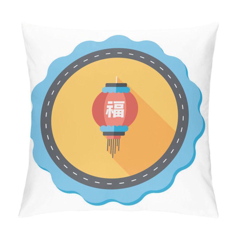 Personality  Chinese New Year Flat Icon With Long Shadow,eps10, Chinese Festi Pillow Covers