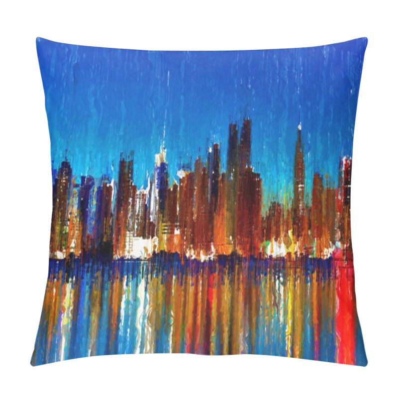 Personality  New York In The Rain Digital Painting Pillow Covers