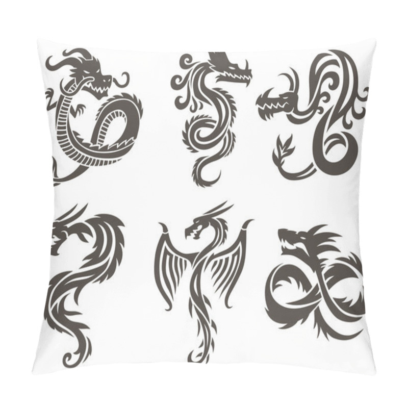 Personality  Chinese Dragon On White Background Vector Illustration. Pillow Covers