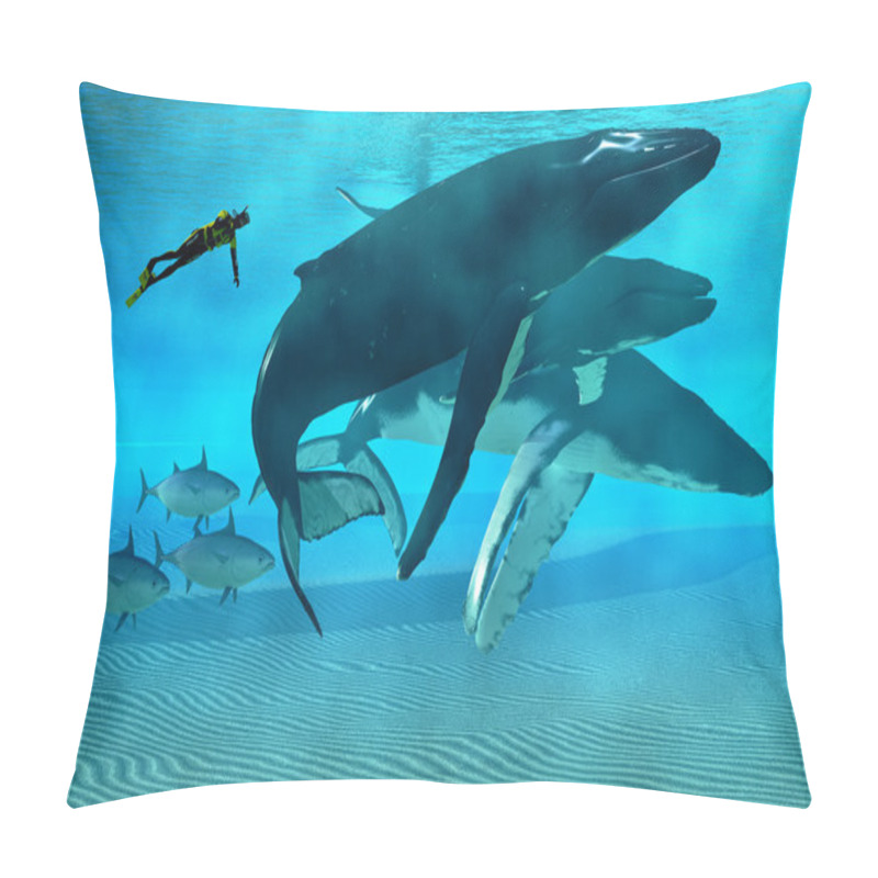 Personality  Humpback Dive Pillow Covers