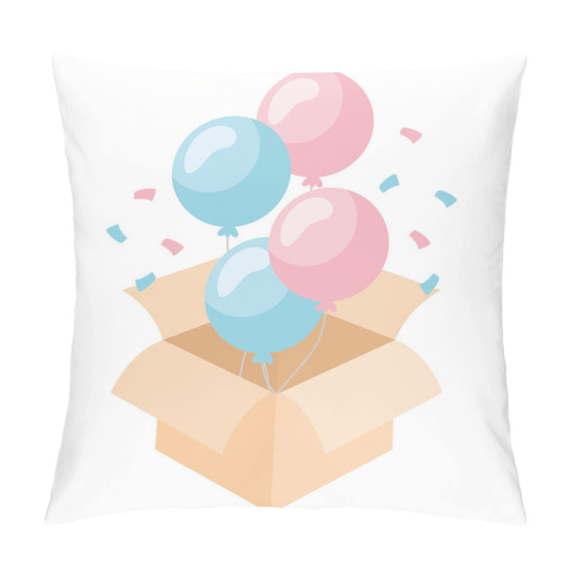 Personality  Gender Reveal Surprise Box Isolated Pillow Covers