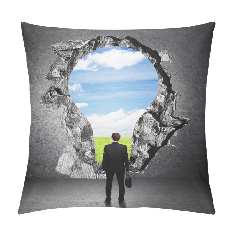 Personality  Man Standing In Hole Pillow Covers