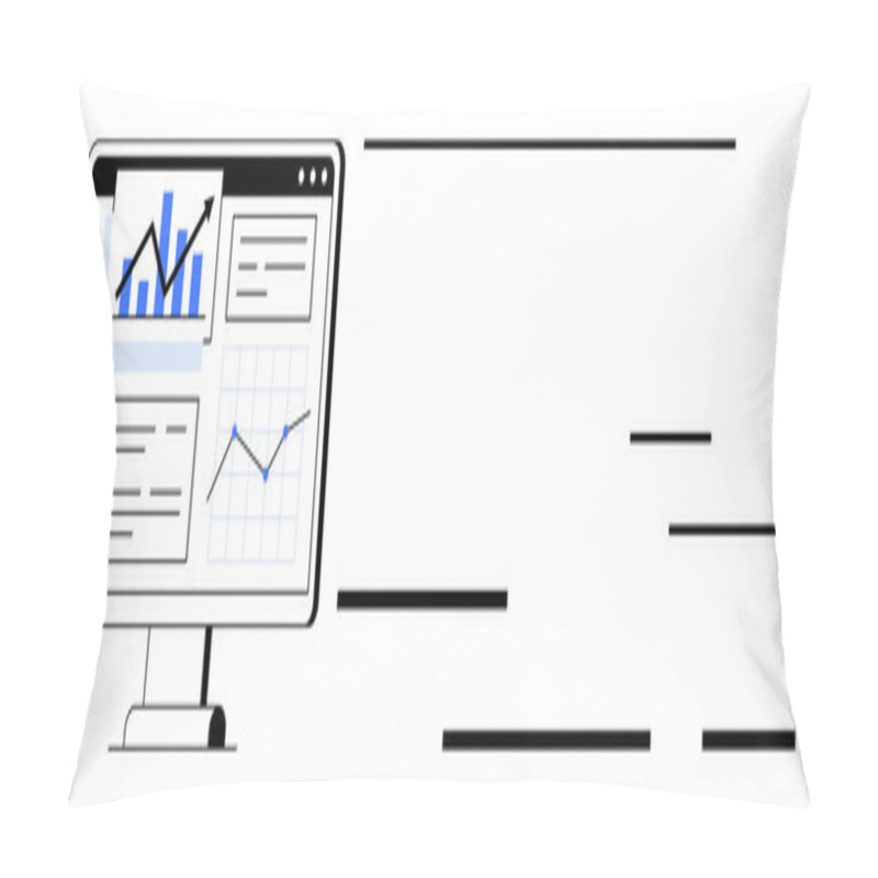 Personality  Computer Screen Displays Analytics Dashboard With Various Graphs Charts And Data. Ideal For Business Performance Financial Analysis Data Visualization Reporting And Decision-making Pillow Covers