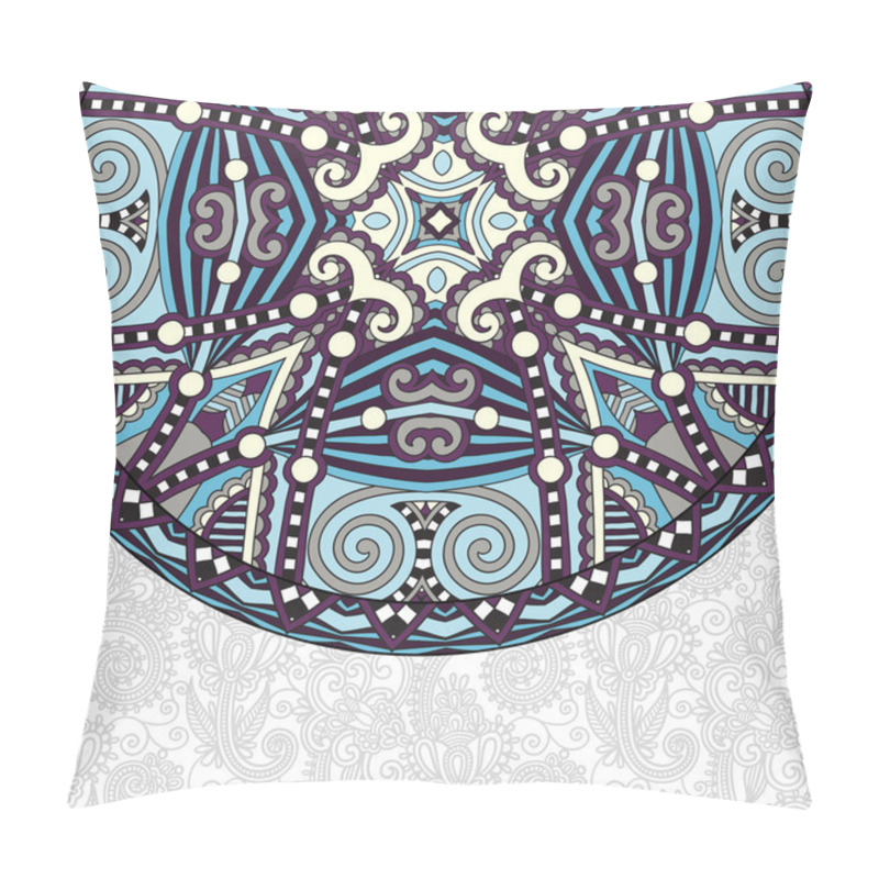 Personality  Ornamental Floral Template With Circle Ethnic Dish Element, Mand Pillow Covers