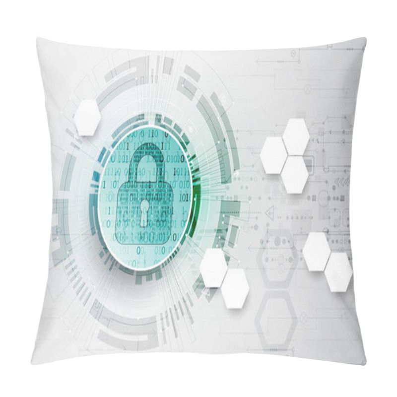 Personality  Protection Concept. Protect Mechanism, System Privacy. Vector Illustration Pillow Covers