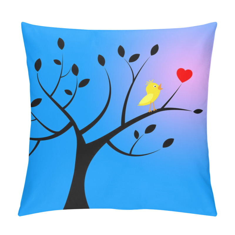 Personality  Nature Heart Indicates Birds In Flight And Environmental Pillow Covers