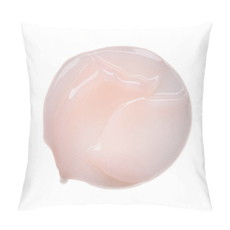 Personality  Gently Pink Creamy Texture Isolated On White Background. Smear Of Face Cream On White Background Pillow Covers