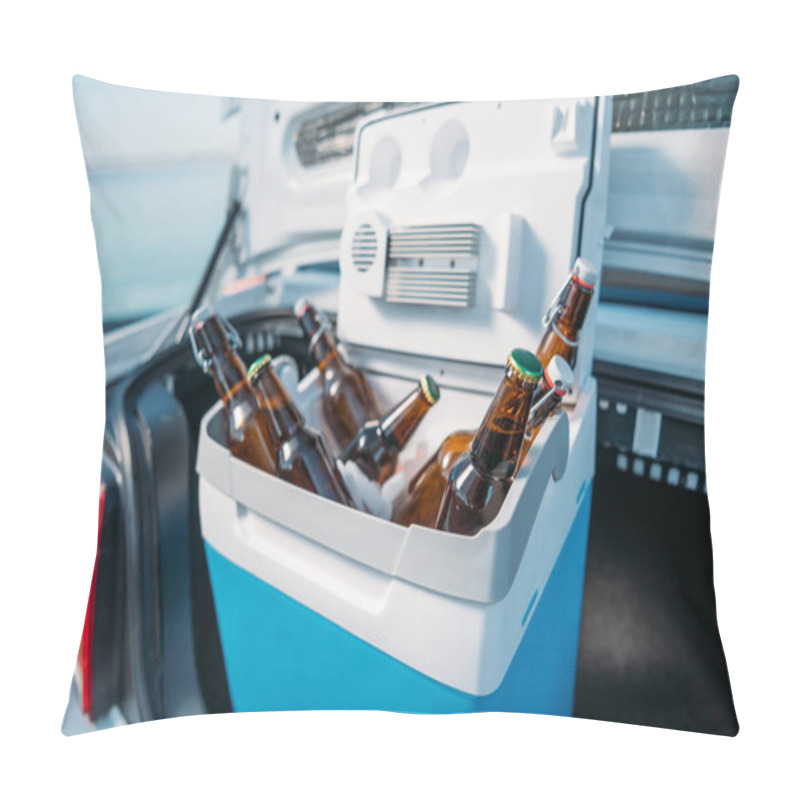 Personality  Portable Fridge With Beer In Car Pillow Covers