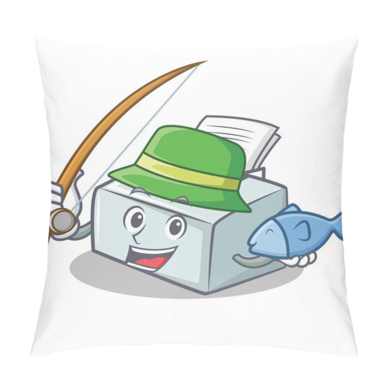 Personality  Fishing Printer Mascot Cartoon Style Pillow Covers