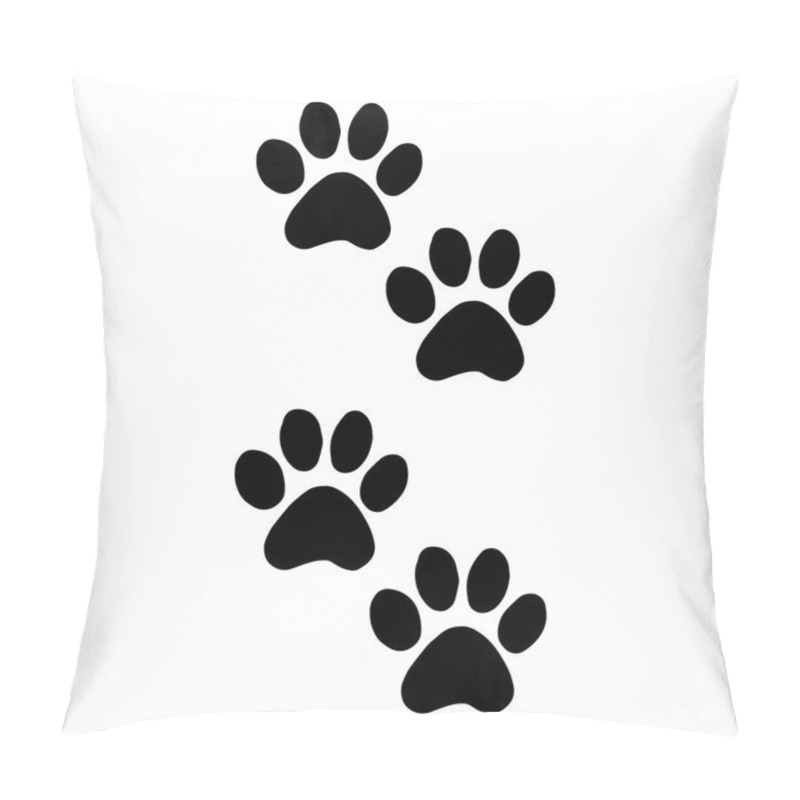 Personality  Trail Cats. Abstract Animal Footprint Vector Background. Footprints Of Cats Foot Silhouette Vector Illustration. Dog Foot Silhouette And Animal Pet Dog Foot. Cat Foot Animal Pet And Print Dog Foot.Cat Pillow Covers