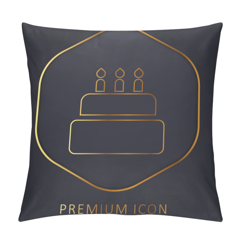 Personality  Birthday Cake Golden Line Premium Logo Or Icon Pillow Covers