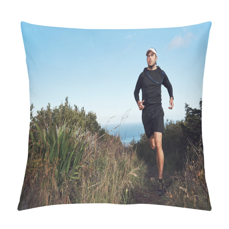 Personality  Running Man On Mountain Trail Pillow Covers