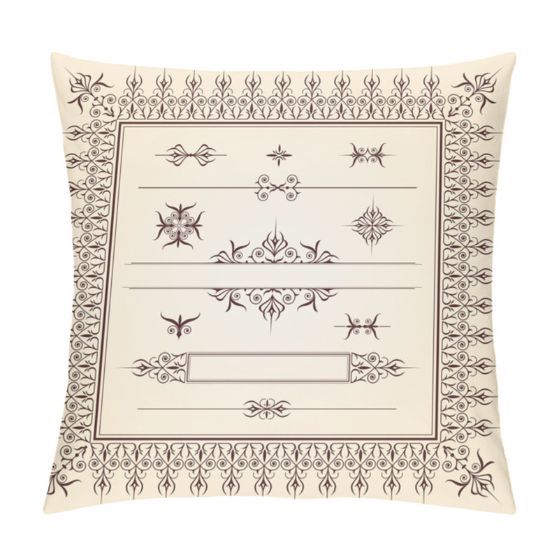 Personality  Caligraphic_design_elements_002 Pillow Covers